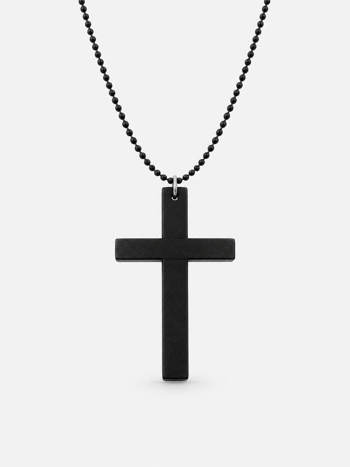 Wooden Cross Necklace – Minimal Black Cross Pendant