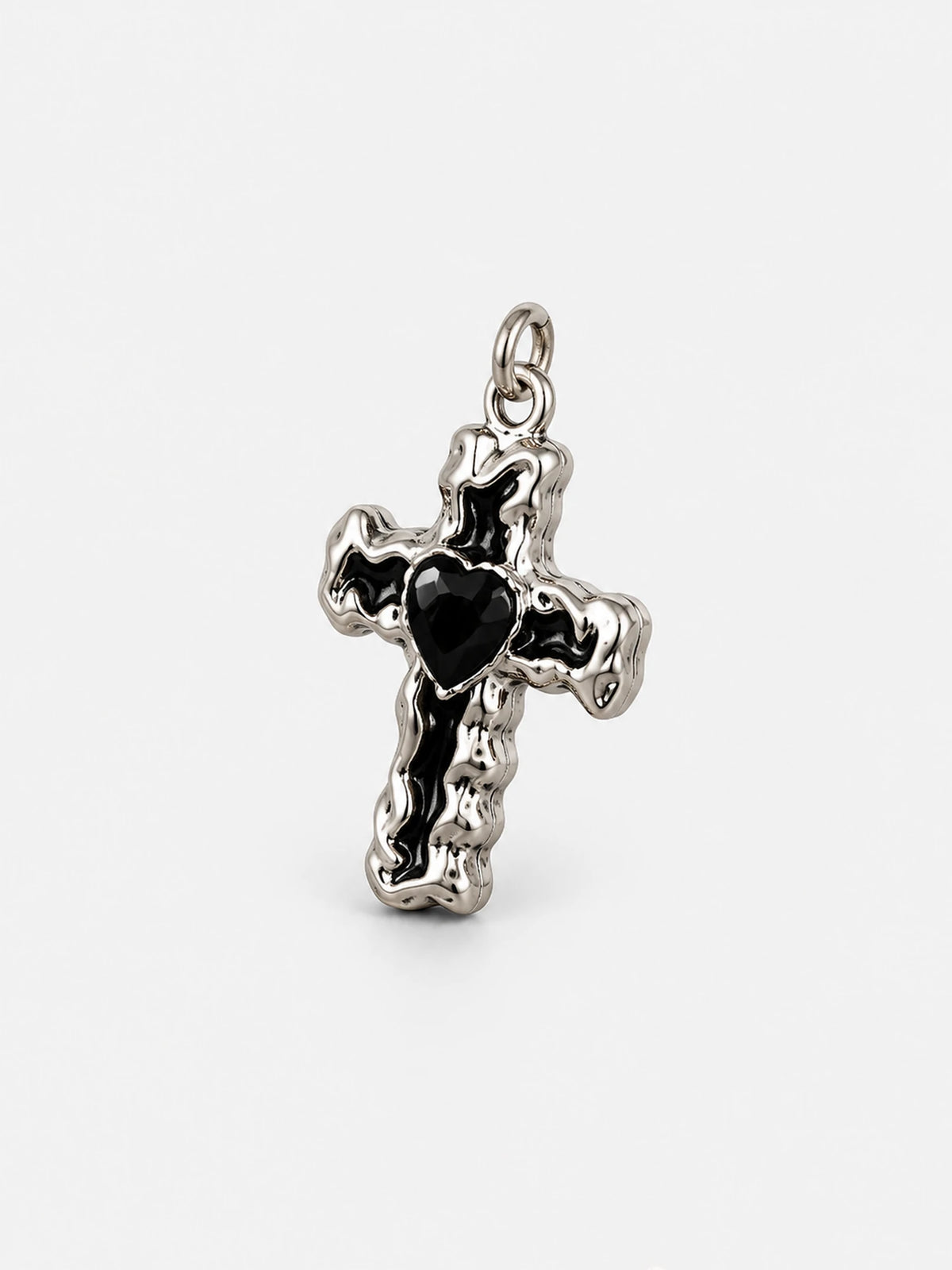 Noir Pearl Stainless Steel Black Cross Necklace