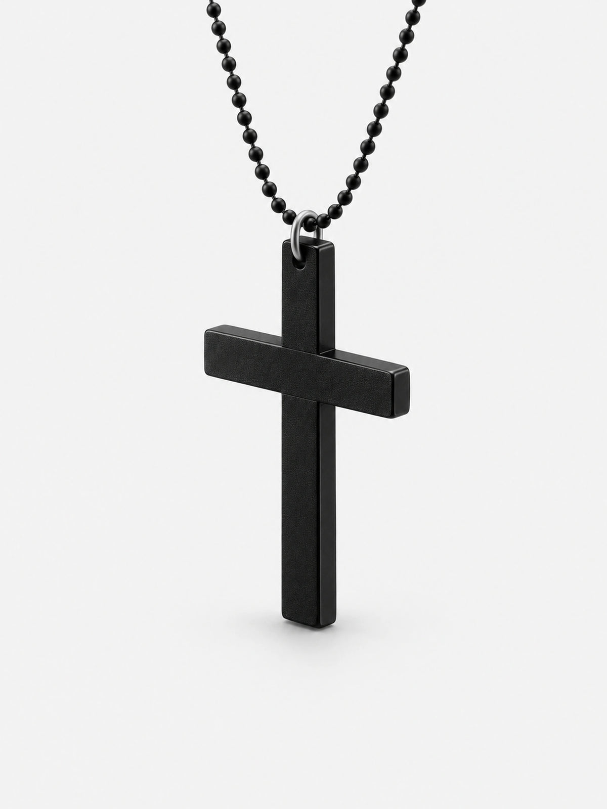 Wooden Cross Necklace – Minimal Black Cross Pendant