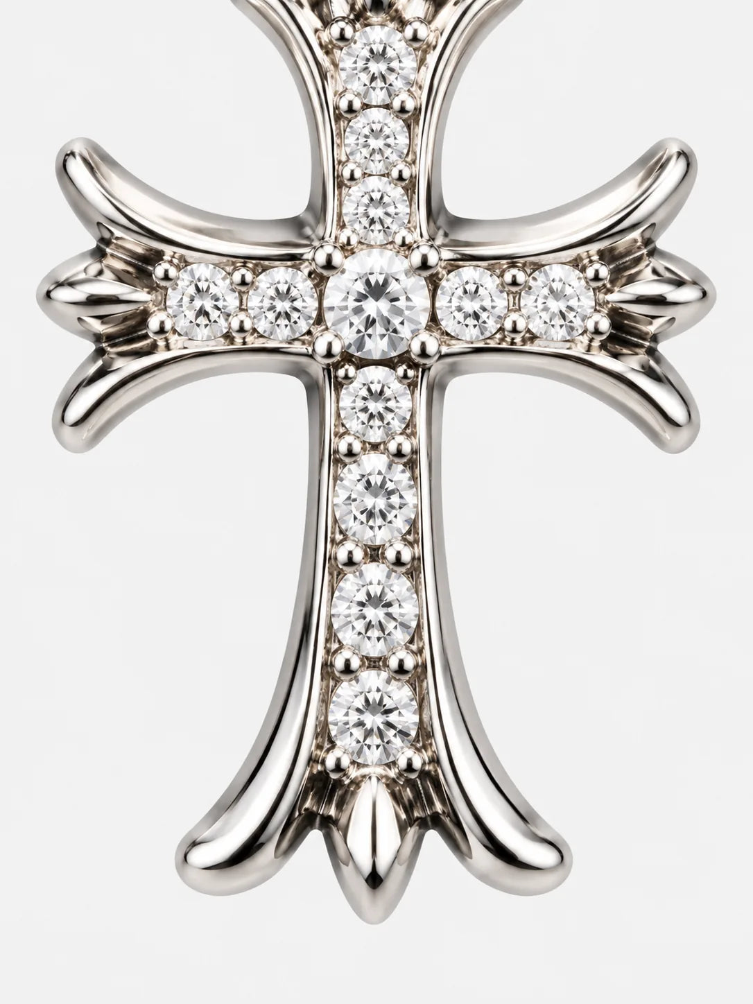 Gothic Stainless Steel Cross Bead Necklace