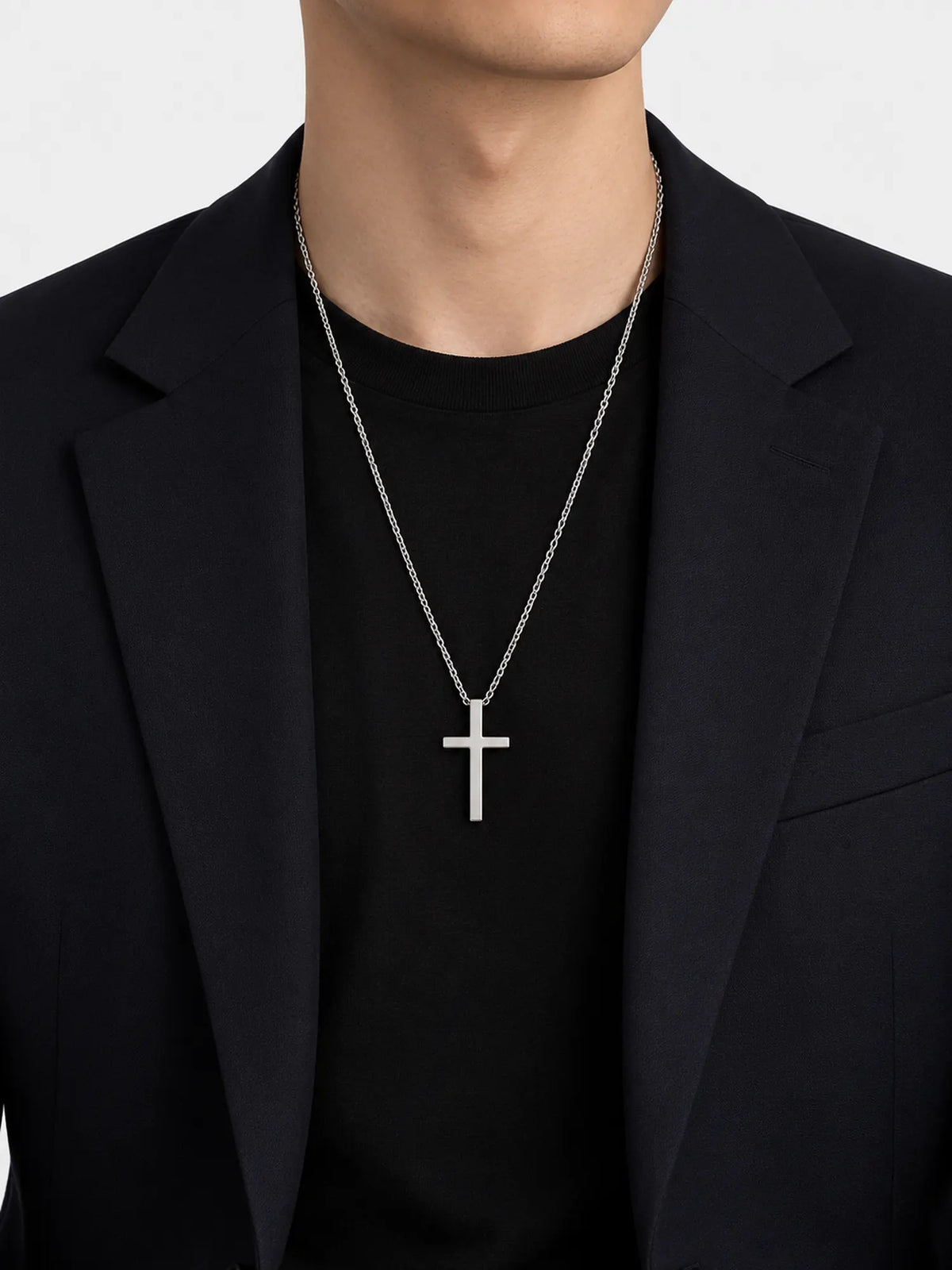Minimal Stainless Steel Cross Pendant Necklace