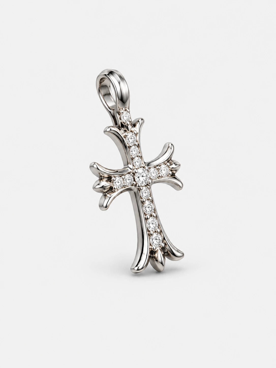 Gothic Stainless Steel Cross Bead Necklace