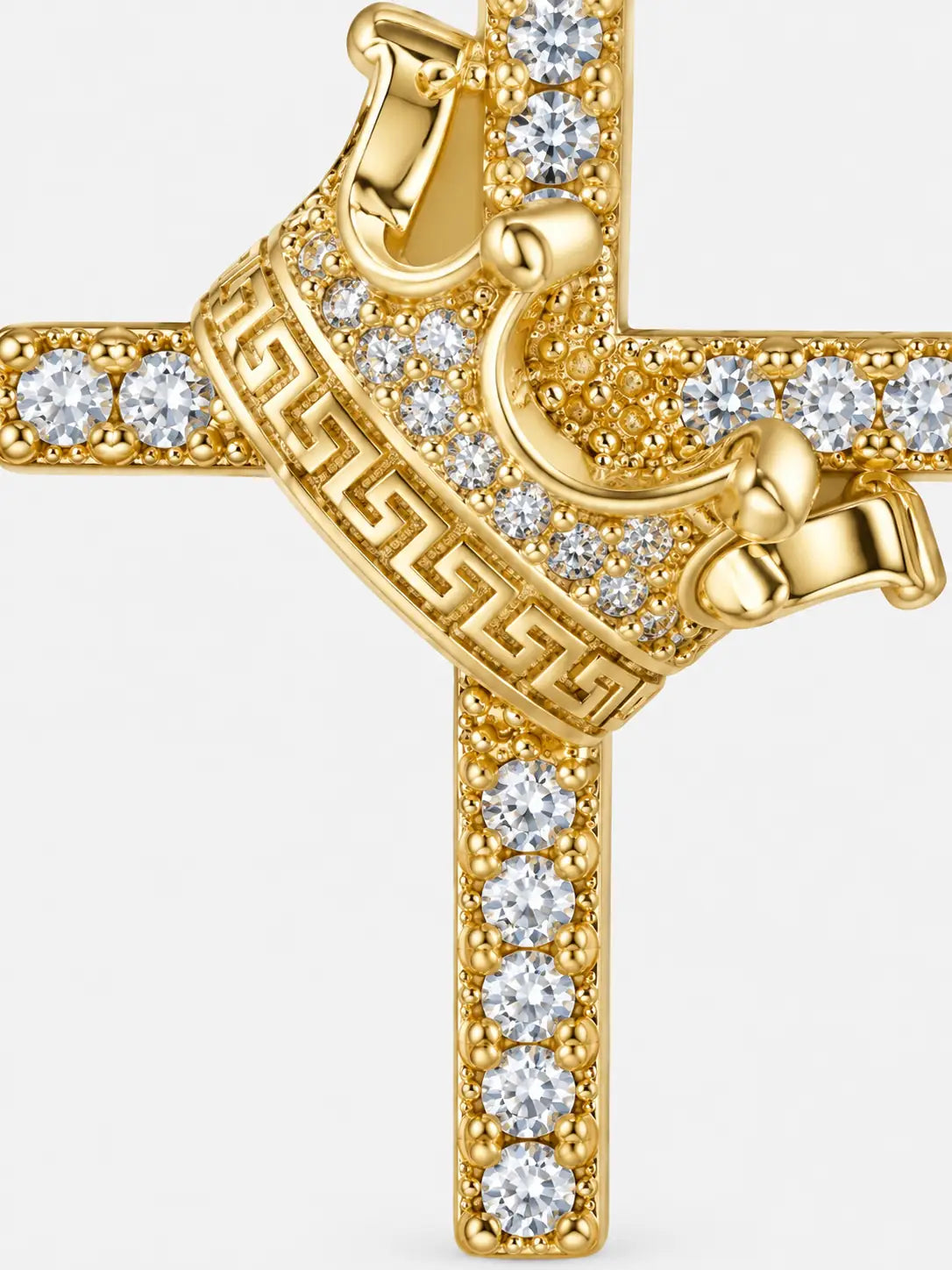 Collier délicat croix et couronne en or