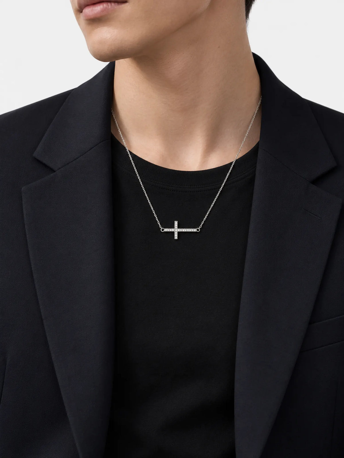 Small Pavé Cross Necklace for Women