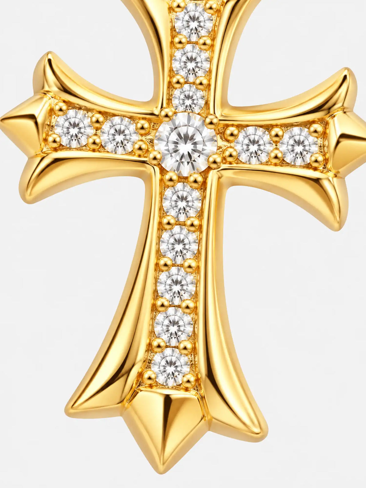 Emerald Charm & Pavé Cross Necklace