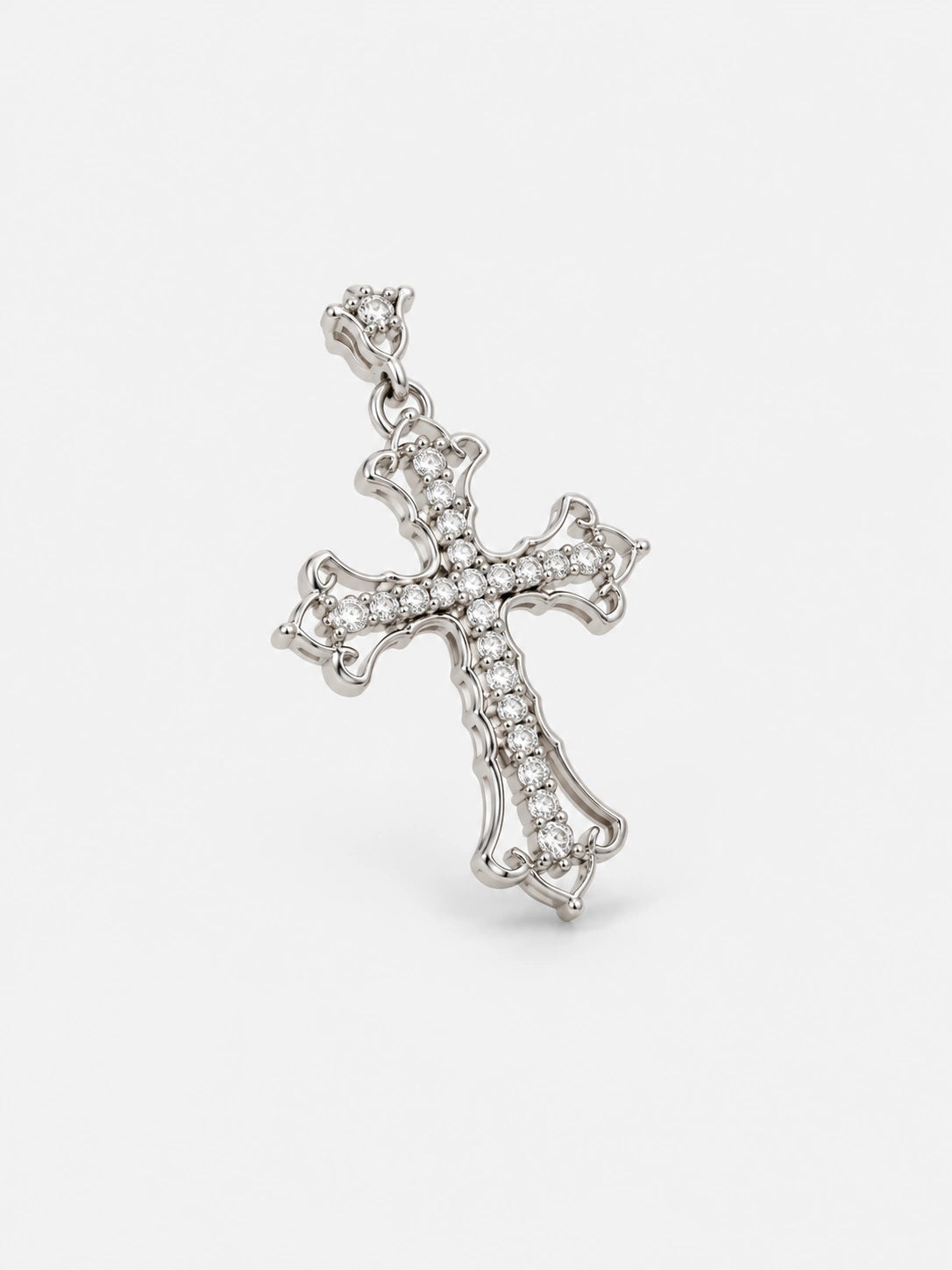 Pearl & Crystal Cross Necklace