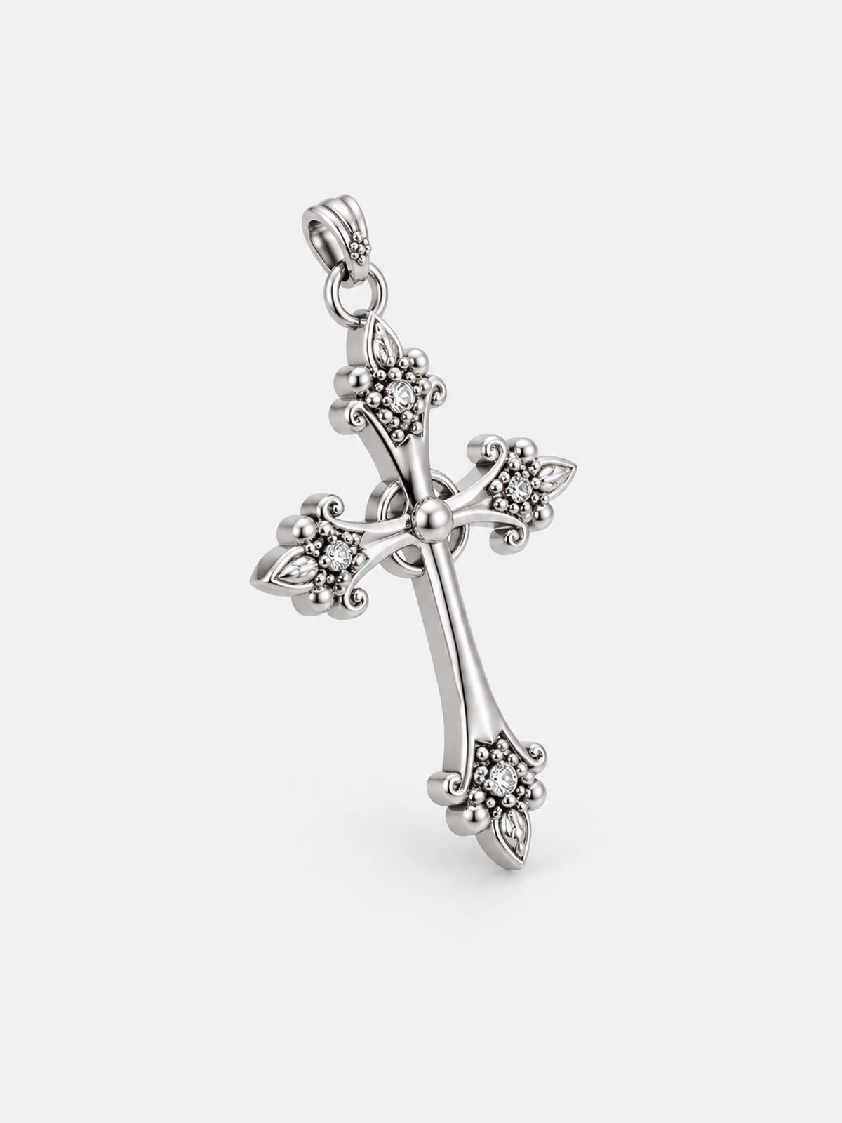 Layered Pearl Cross Pendant Necklace