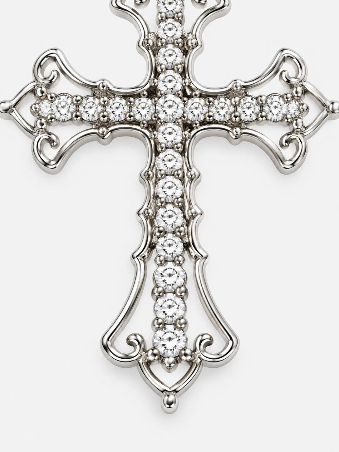 Pearl & Crystal Cross Necklace