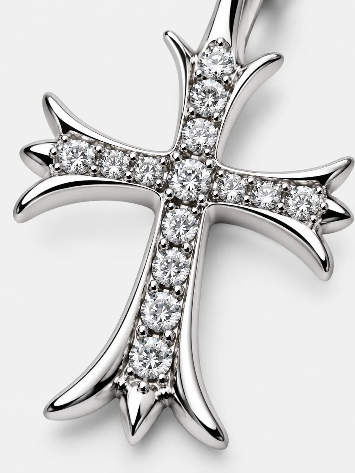 Stainless Steel Necklace with Double Cross Pendant
