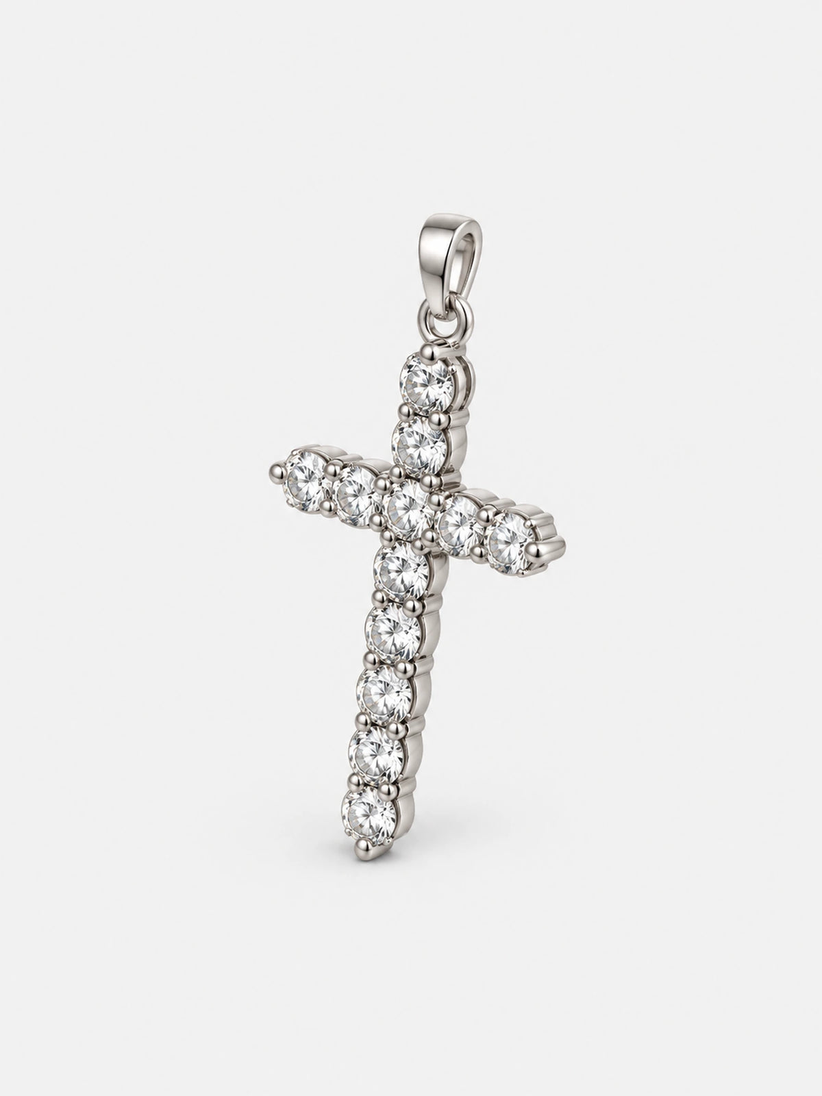 Pearl & Crystal Cross Pendant Necklace