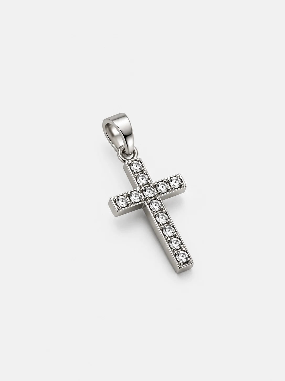 Baroque Pearl Cross Necklace with Green Crystal Charm
