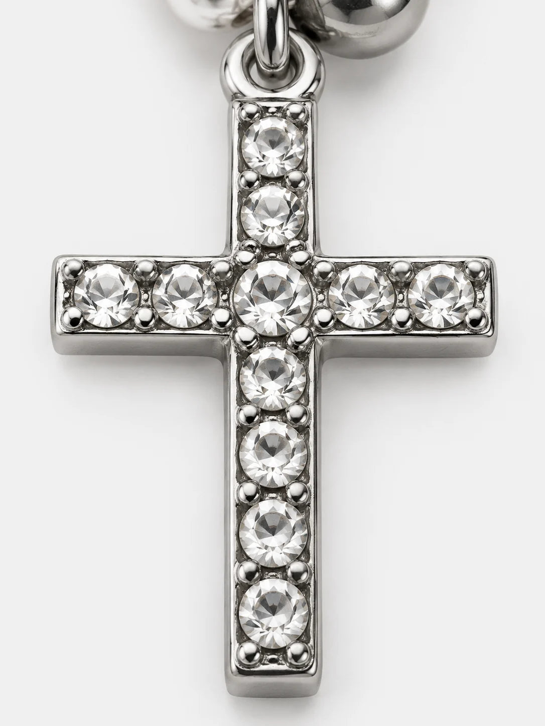 Baroque Pearl Cross Necklace with Green Crystal Charm