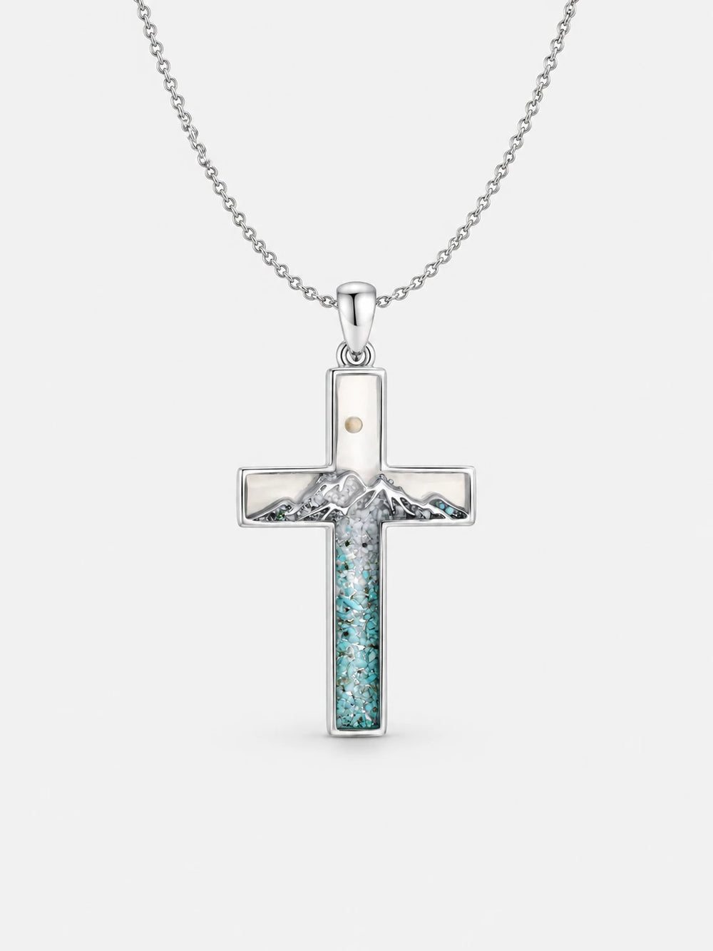 Collier croix en turquoise des montagnes