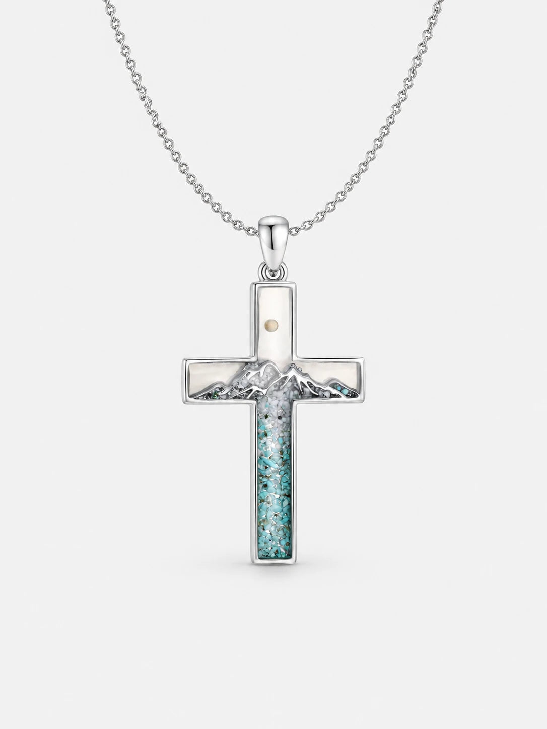 Collier croix en turquoise des montagnes