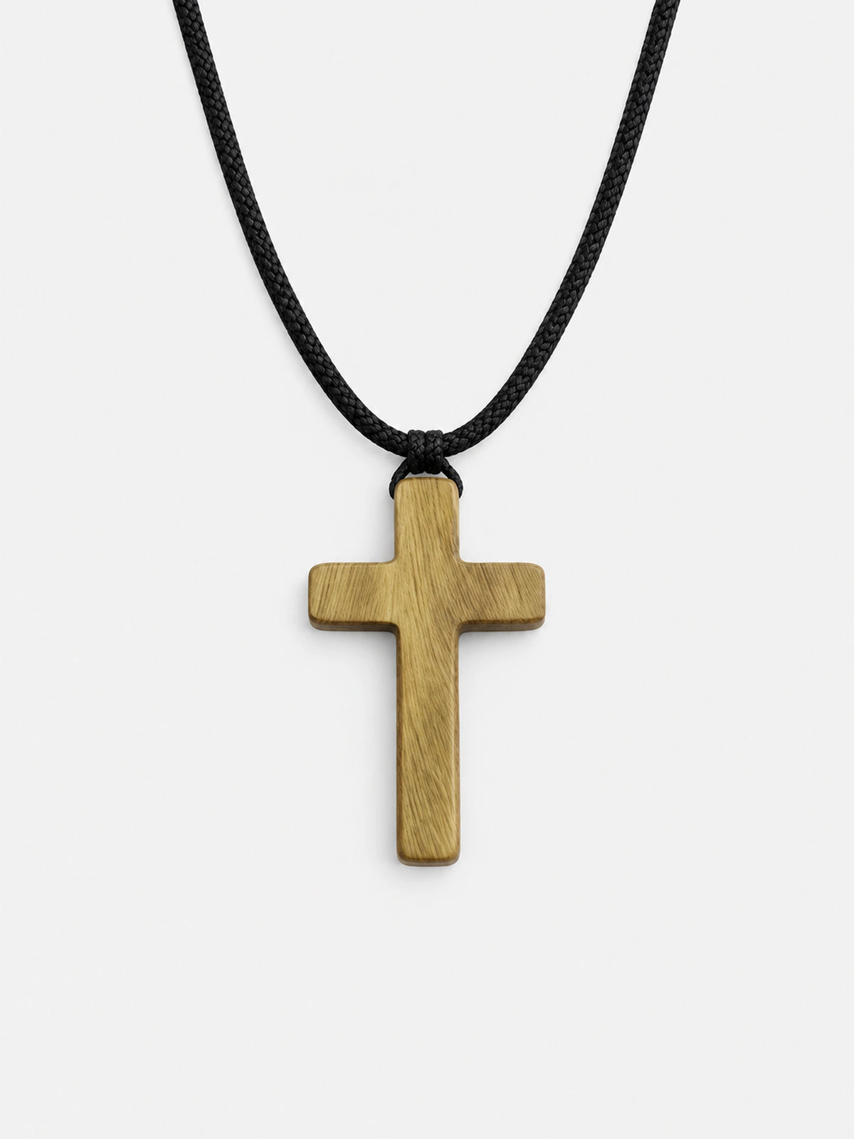 Collier avec pendentif croix en bois de santal vert
